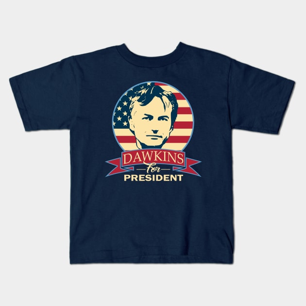 Richard Dawkins For President Kids T-Shirt by Nerd_art